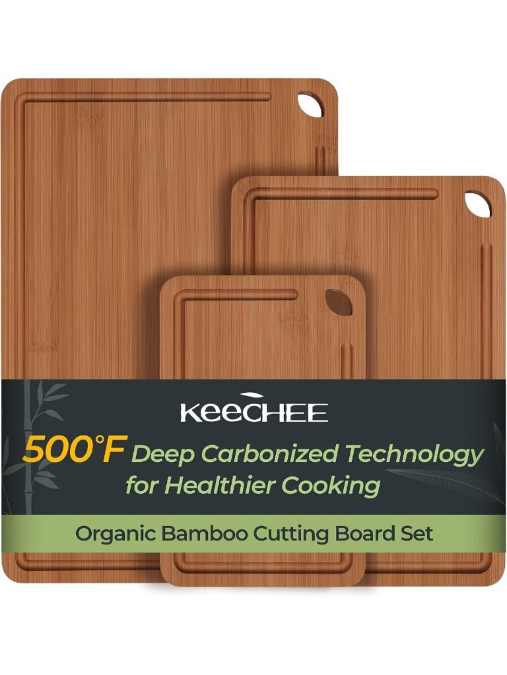 Durable Bamboo Cutting Board with Juice Grooves & Handles - Perfect for Chopping